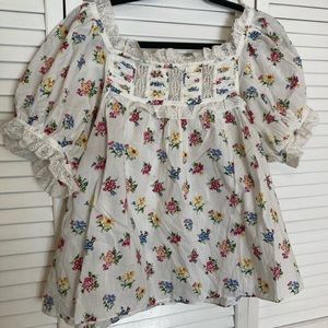 Doen Frances Top White Floral